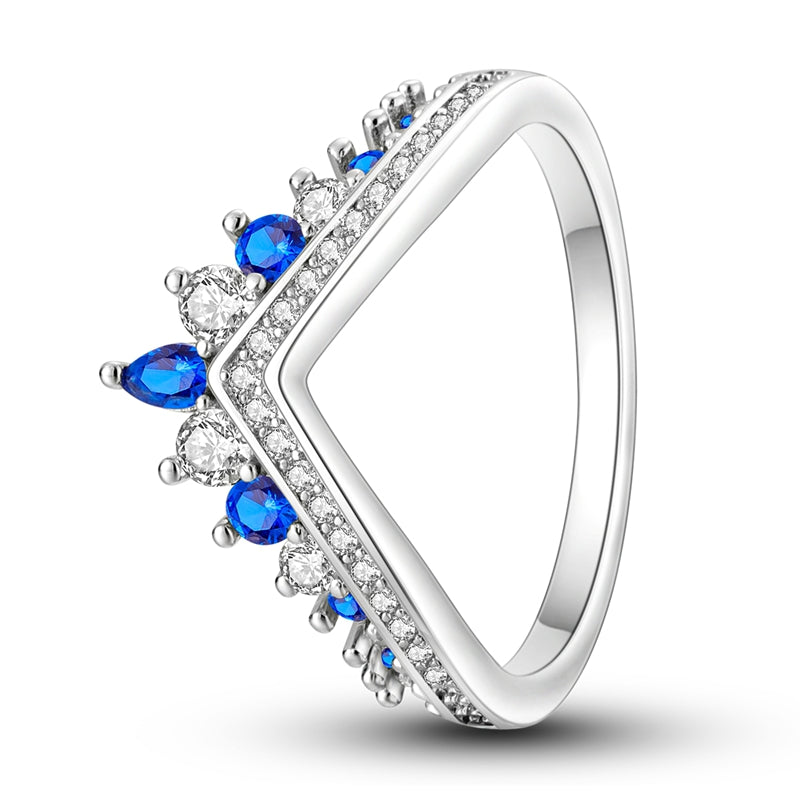 Anel Tiara Azul - Joia Minimalista em Prata de Lei S925