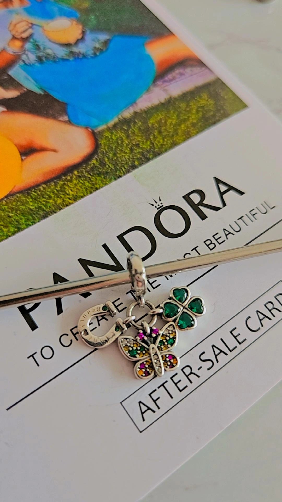 Pendente Trevo & Borboleta da Sorte em Prata 925