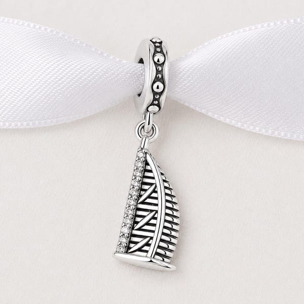 Pingente Dubai compatível com pulseira Pandora, prata, Hotel Burj Al Arab,